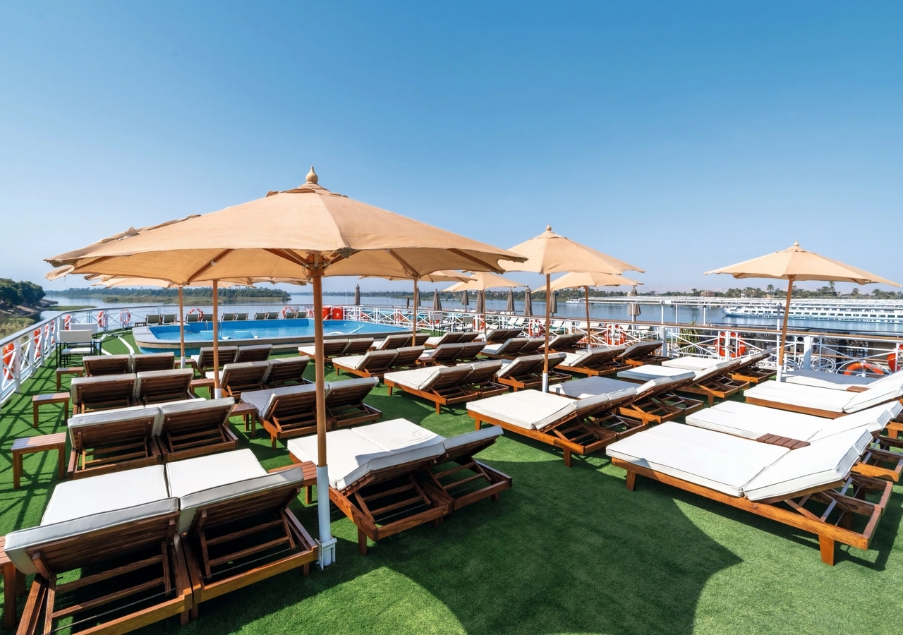 Sun deck of the JAZ Bahareya Nile Cruise Nile cruise